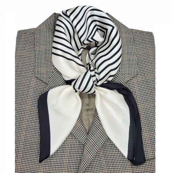 Unbranded Other - ✨Silky Black and White Art Scarf Geometric Square Design Luxury Accessory hijab✨